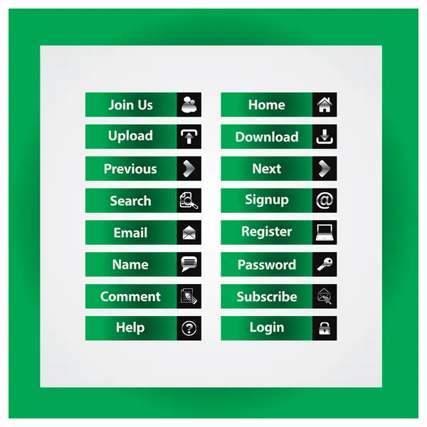 Botones de diseño web Tema — Archivo Imágenes Vectoriales