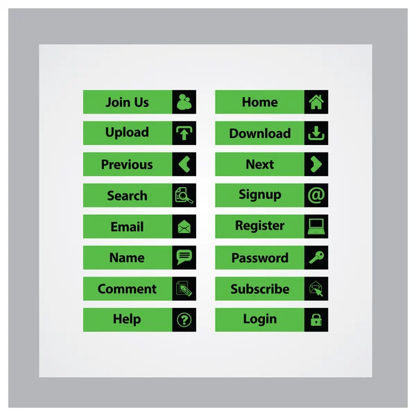 Web Tasarım düğmeleri Tema — Stok Vektör