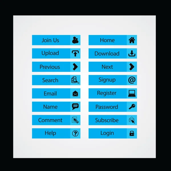 Web Design tlačítek téma — Stockový vektor