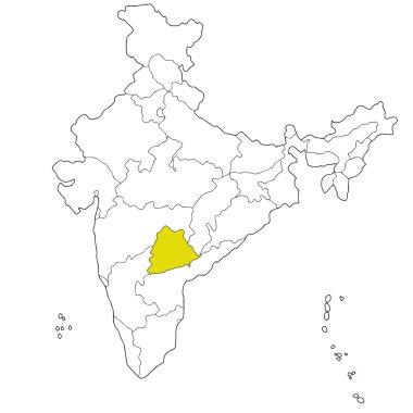 Telangana Location In India Map ✓ Telangana Map Outline Free Vector Eps, Cdr, Ai, Svg Vector Illustration  Graphic Art