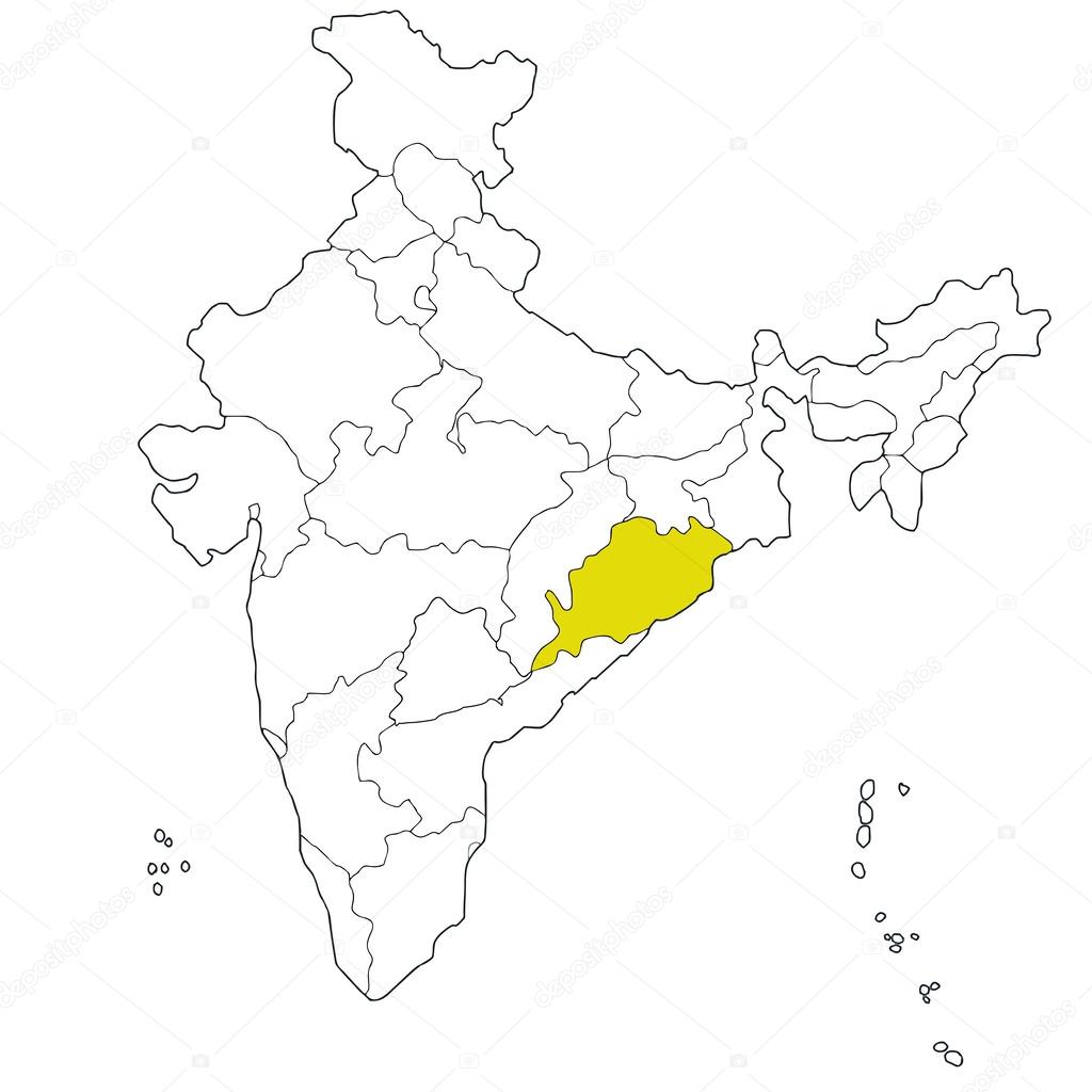 Orissa On Political Map Of India Orissa Map Vector Art Stock Images | Depositphotos