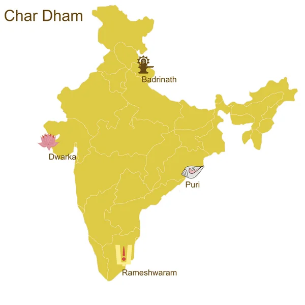 Char Dham — Vetor de Stock