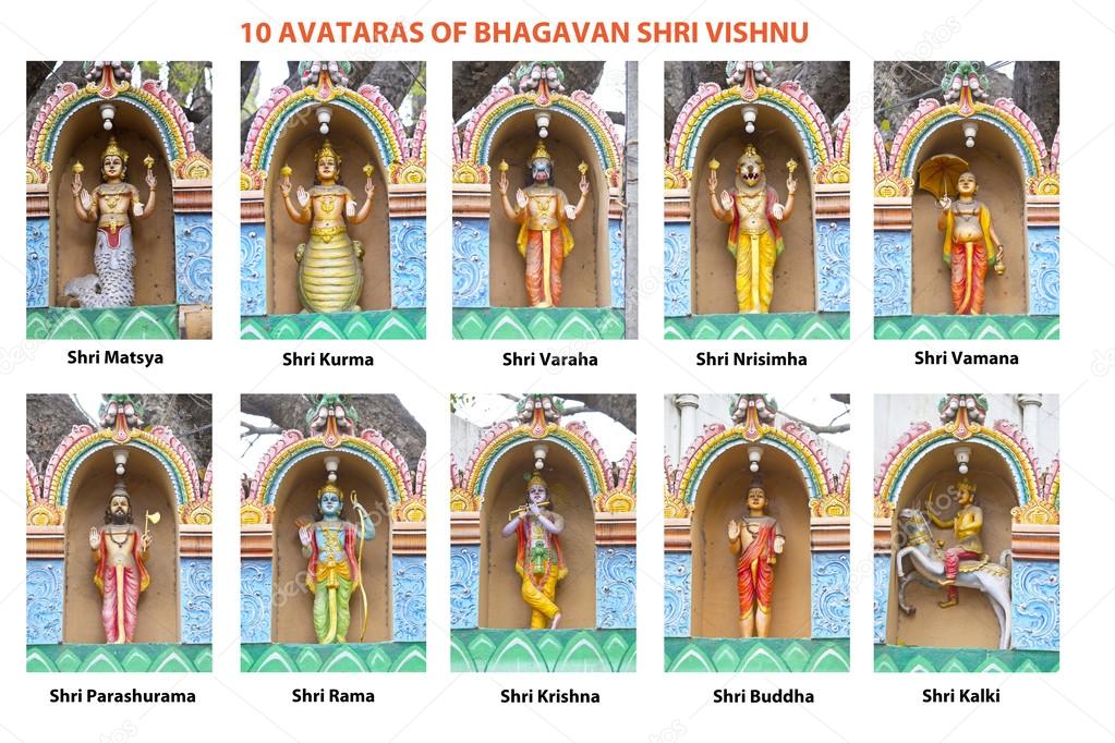 Ten avataras of Lord Vishnu