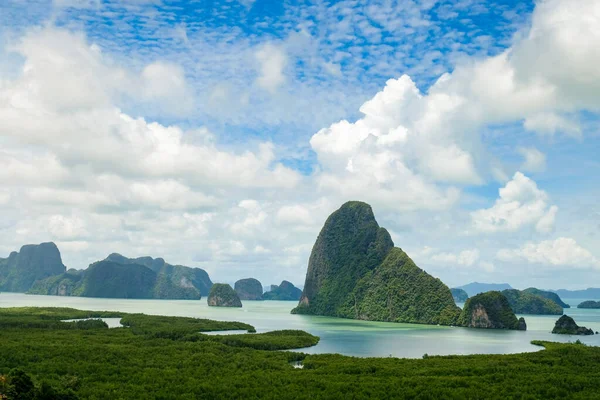 Samed Nang Chee Hegyi Táj Pont Phangnga Tartományban Gyönyörű Látvány — Stock Fotó