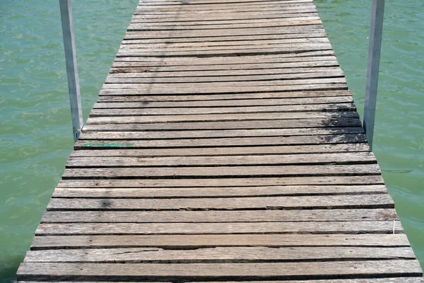 Old Wood Bridge Floor Water Background — Stock Photo, Image