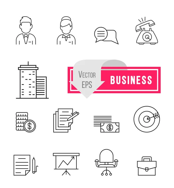 100 iconos de negocios, recursos humanos, finanzas, conjunto de iconos logísticos — Vector de stock