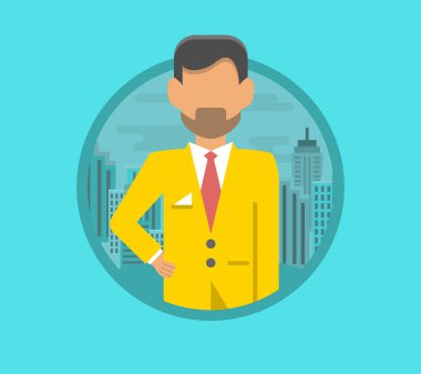 Erkek yüz avatarı. düz biçim vektör simgeleri ayarlandı.