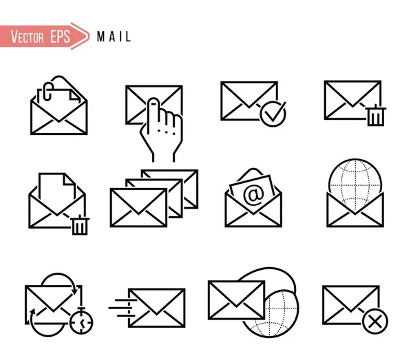 メールアイコン等の平面図 — ストックベクタ