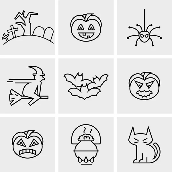 Conjunto de iconos Halloween — Archivo Imágenes Vectoriales