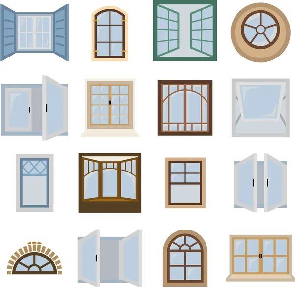 Windows-Vektorsymbole auf grau gesetzt Stockillustration