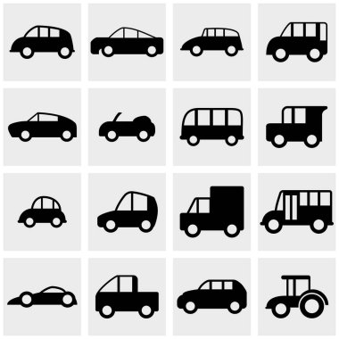 Arabaların simgeleri farklı vektör araba formları ayarlar