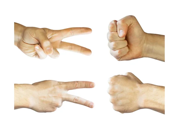 Clenched Fist Hand Gesture Peace Hand Gesture Pacifist Hand Gestures — Stock Photo, Image