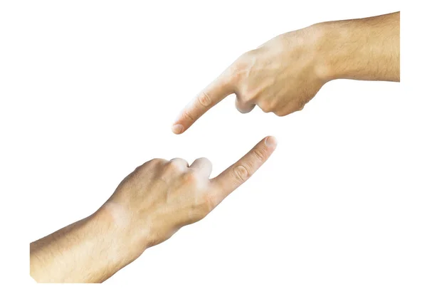 Mutatóujj Kézmozdulat Ujj Érintőképernyő Kézmozdulatok Elszigetelt Fehér Háttér — Stock Fotó