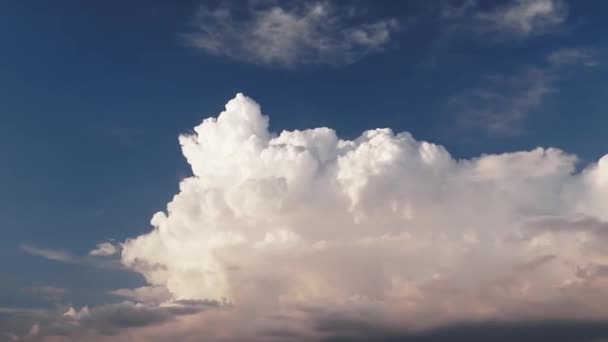 Zeitraffer Geschwollene Und Flauschige Wolken Blauen Himmel Das Sonnenlicht Der — Stockvideo