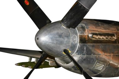 Beyaz Amerikan fighter uçak motoru ayrılmış