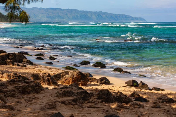 Praia Laniakea Costa Norte Oahu Havaí Costa Rochosa Lado Leste — Fotografia de Stock