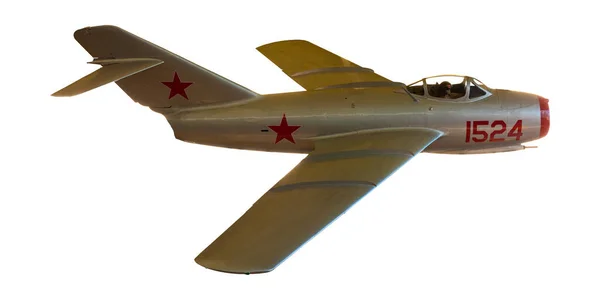 Rosyjski Samolot Myśliwski Mig Wojny Koreańskiej Odizolowany Białym — Zdjęcie stockowe