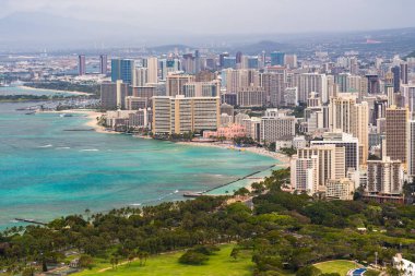 Waikiki Plajı, Waikiki kasabası, ve Honolulu bölgesi, Oahu, Hawaii