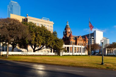 Dealey Plaza, city park inside Elm Street in Dallas, Texas. Site of President Kennedy assassination in 1963. clipart