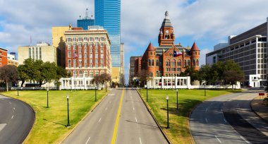 Dealey Plaza, city park and National Historic Landmark in downtown Dallas, Texas. Site of President Kennedy assassination in 1963. clipart