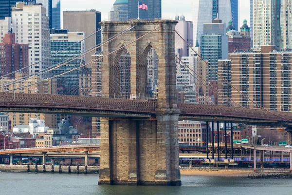 Brooklyn Bridge Båge Manhattan New York City — Stockfoto