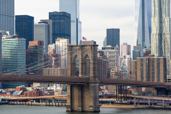 Brooklyn Bridge and Lower Manhattan, New York City.