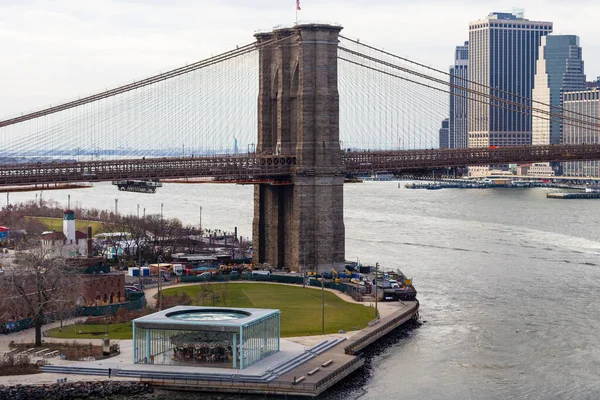 Brooklyn Bridge Sträcker Sig Från Brooklyn Till Manhattan New York — Stockfoto
