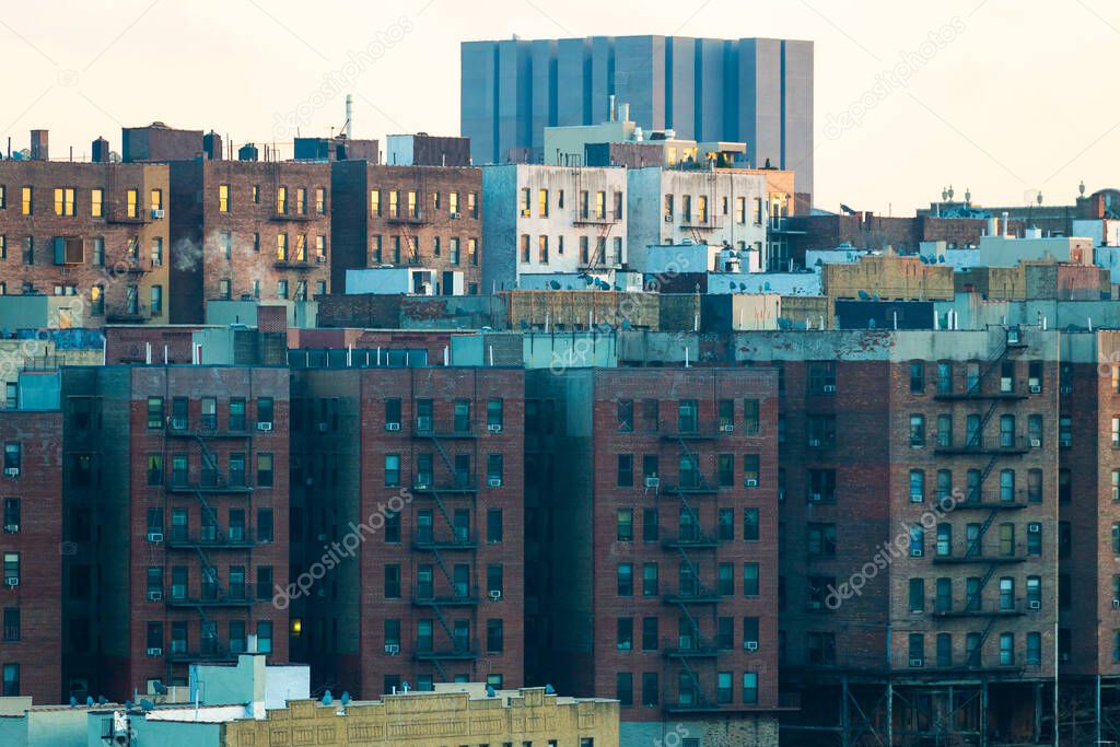 Dense residential area, Inwood, Upper Manhattan, New York