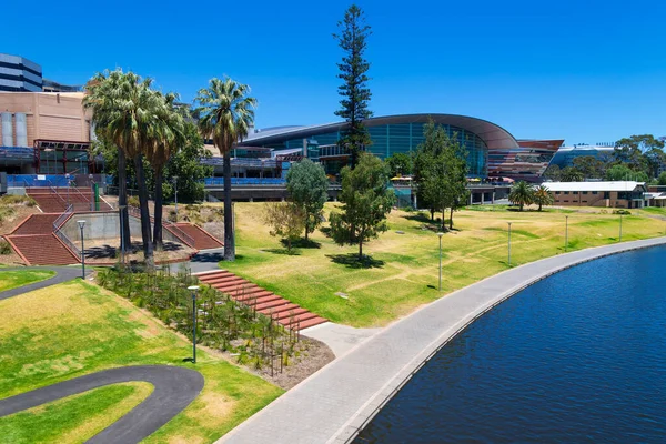 River Torrens Südufer Westen Adelaide Südaustralien Recht Großzügig Mit Rasen — Stockfoto