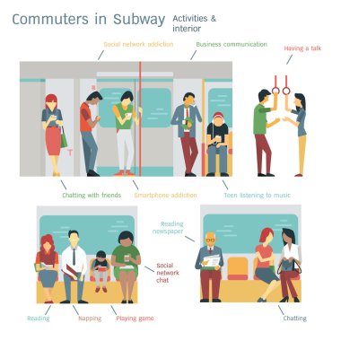 Metro commuters vektör