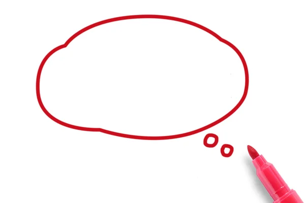 Red marker with speech bubble — Stock Photo, Image