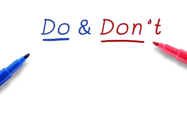 Do and don't — Stock Photo, Image