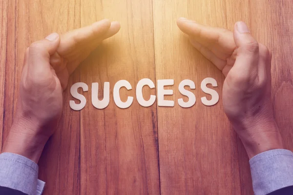 Motivazione di successo con le mani — Foto Stock