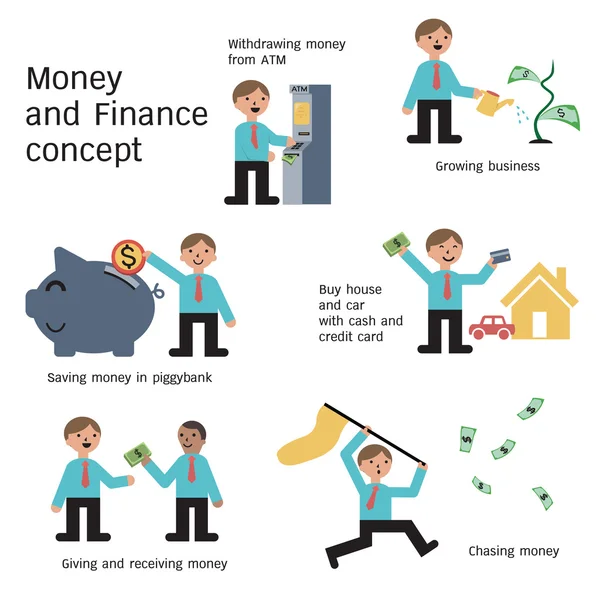 Geld en Financiën — Stockvector