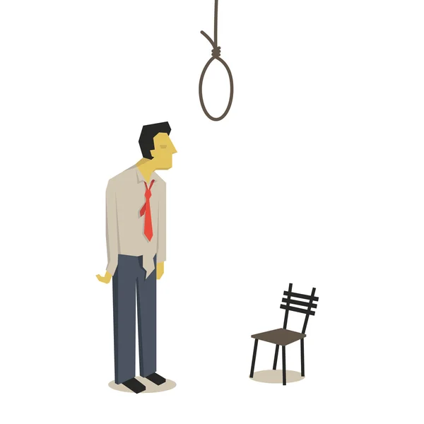 Hombre de negocios suicida — Vector de stock