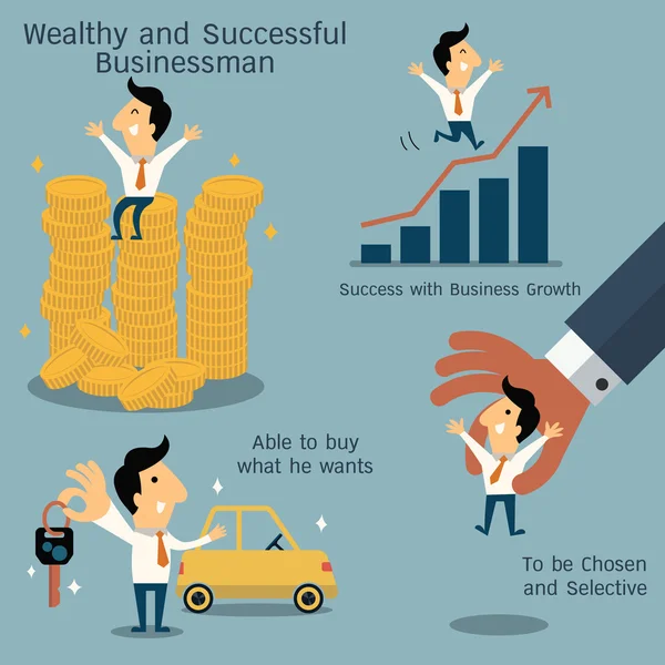 Wealthy and successful businessman — Stock Vector