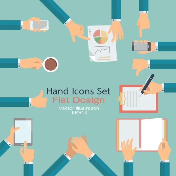 Conjunto de iconos de mano — Vector de stock