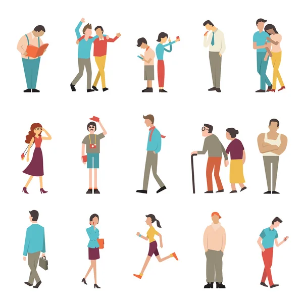 Personas en diversos estilos de vida — Vector de stock