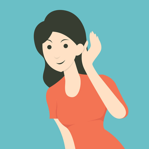 Женщина слушает
