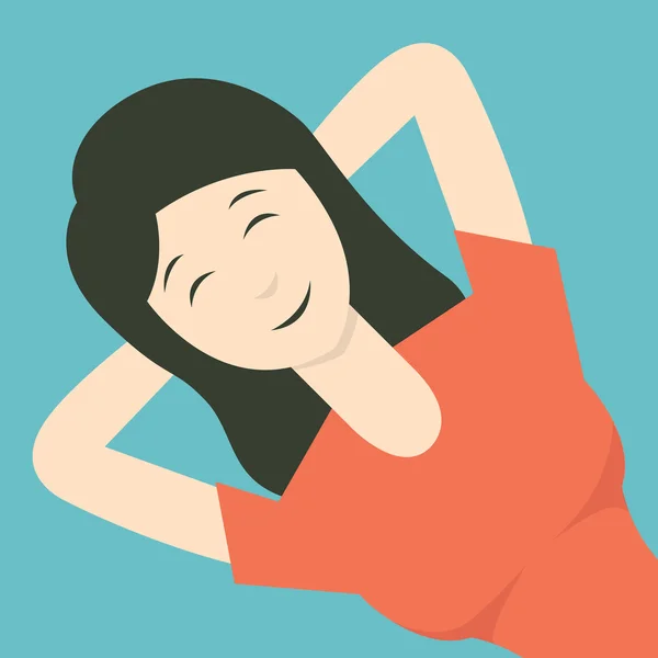 Mujer feliz y relajarse — Vector de stock