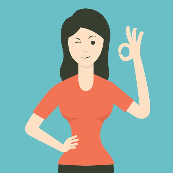 Mujer de acuerdo — Vector de stock