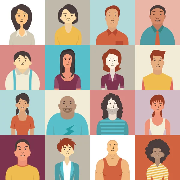 Farklı insanlar gülümsüyor