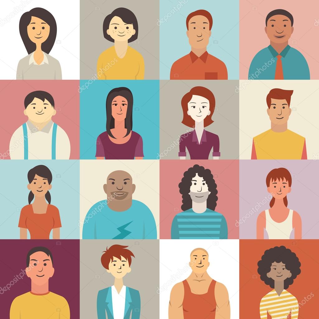 Diverse people smiling Stock Illustration by ©jesadaphorn #65162867
