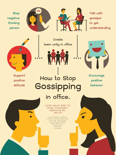 How to stop gossiping in office — Stock Vector