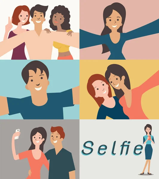Conjunto selfie — Vector de stock