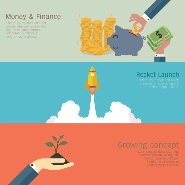 Business growing set — Stockvector