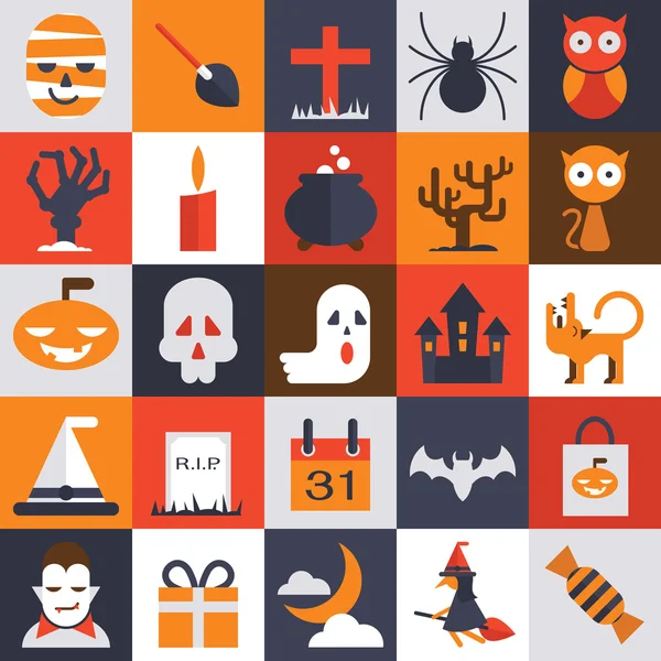 Set Halloween diseño plano — Archivo Imágenes Vectoriales