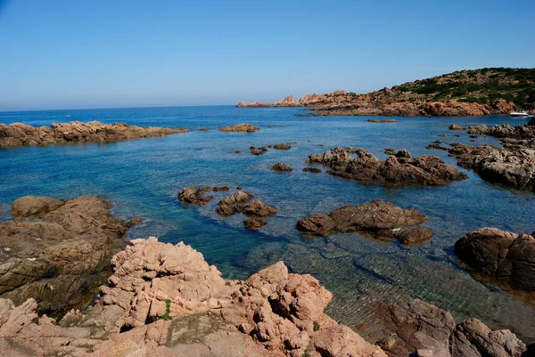 Widok Plażę Cala Calboni Pobliżu Punta Canneddi — Zdjęcie stockowe