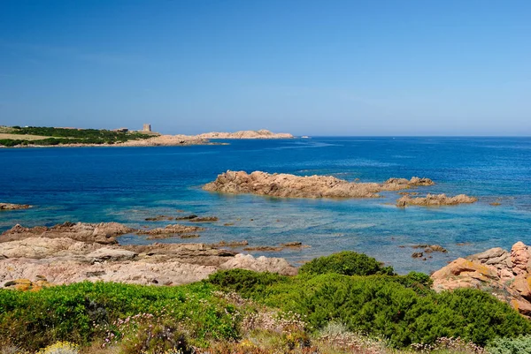 Kilátás Cala Calboni Strand Neear Punta Canneddi — Stock Fotó