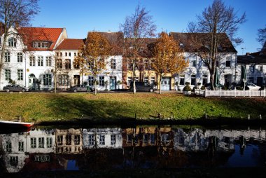 Town canal in Friedrichstadt clipart